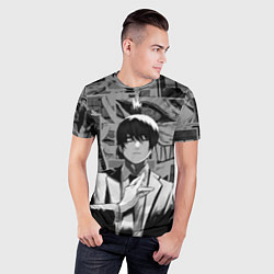 Футболка спортивная мужская Аки Хаякава - страницы манги, цвет: 3D-принт — фото 2