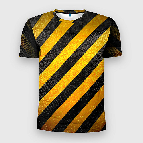 Мужская спорт-футболка Черно-желтая опасность / 3D-принт – фото 1