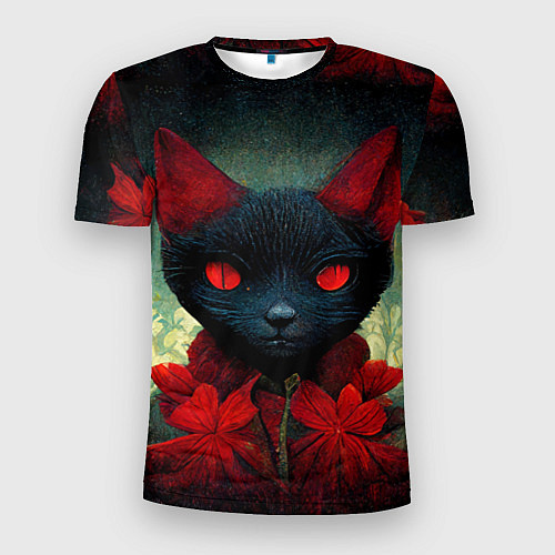 Мужская спорт-футболка Dark cat / 3D-принт – фото 1