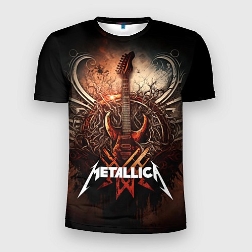 Мужская спорт-футболка Metallica гитара и логотип / 3D-принт – фото 1