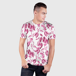 Футболка спортивная мужская Лимоны в розовом монохроме - паттерн, цвет: 3D-принт — фото 2