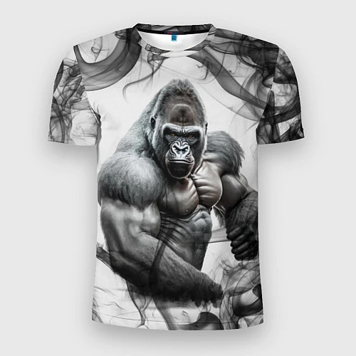 Мужская спорт-футболка Накаченная горилла / 3D-принт – фото 1