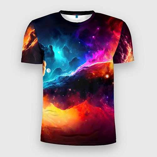 Мужская спорт-футболка Космос, созданный нейросетью / 3D-принт – фото 1