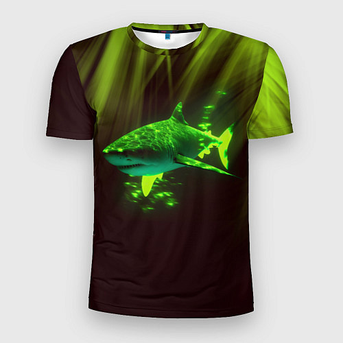 Мужская спорт-футболка Хищная акула / 3D-принт – фото 1