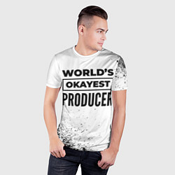 Футболка спортивная мужская Worlds okayest producer - white, цвет: 3D-принт — фото 2