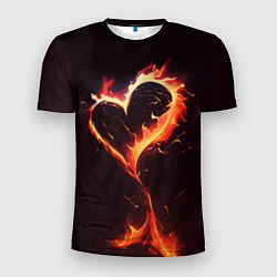 Мужская спорт-футболка Арт нейросети пламенное сердце