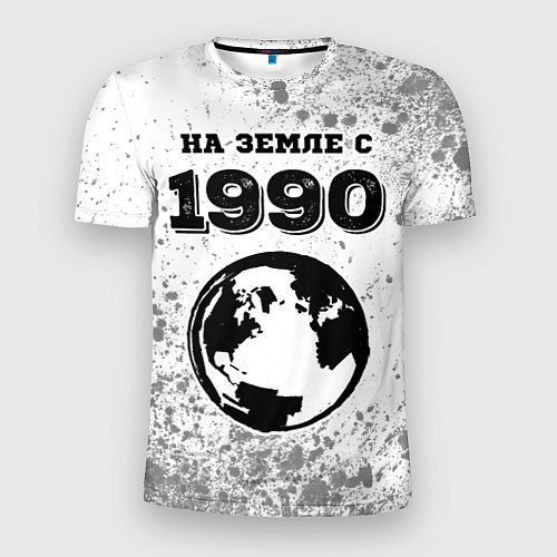 Мужская спорт-футболка На Земле с 1990: краска на светлом / 3D-принт – фото 1