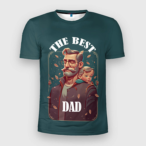 Мужская спорт-футболка Лучший папа с ребенком / 3D-принт – фото 1