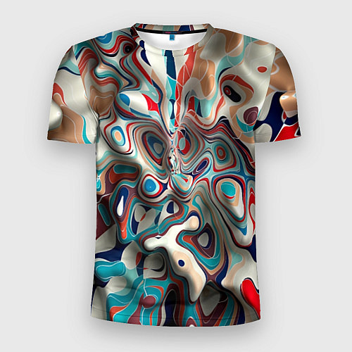 Мужская спорт-футболка Волны - краски / 3D-принт – фото 1