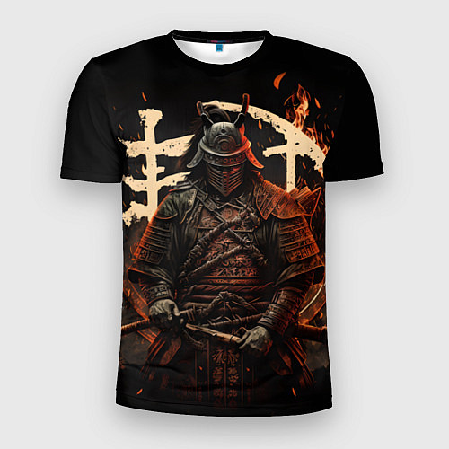 Мужская спорт-футболка Самурай и иероглифы / 3D-принт – фото 1