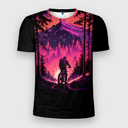 Футболка спортивная мужская Велопрогулка на закате, цвет: 3D-принт