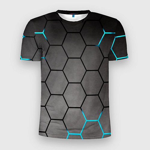 Мужская спорт-футболка Броня текстура неоновая / 3D-принт – фото 1