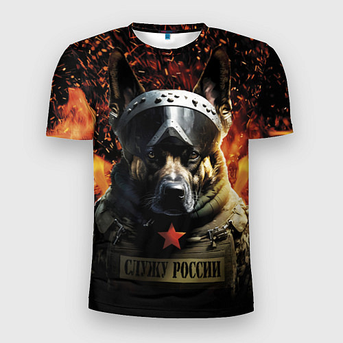 Мужская спорт-футболка Овчарка солдат / 3D-принт – фото 1