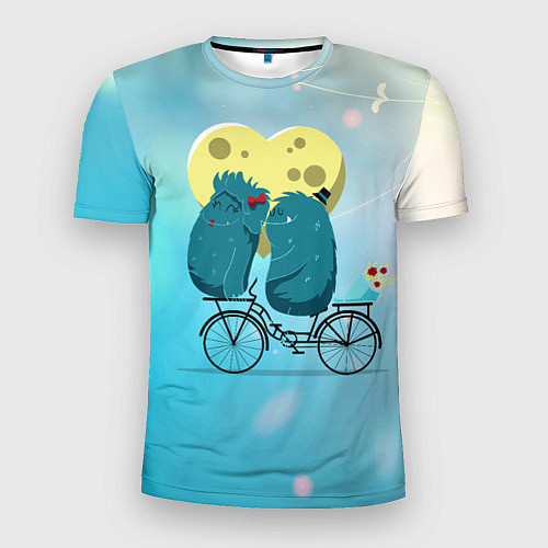 Мужская спорт-футболка Пара на велосипеде / 3D-принт – фото 1