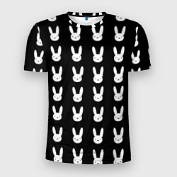 Футболка спортивная мужская Bunny pattern black, цвет: 3D-принт