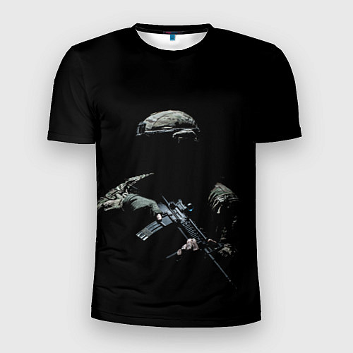 Мужская спорт-футболка Солдат в темноте / 3D-принт – фото 1
