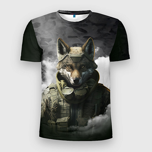 Мужская спорт-футболка Волк в форме / 3D-принт – фото 1