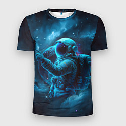 Мужская спорт-футболка An astronaut in blue space