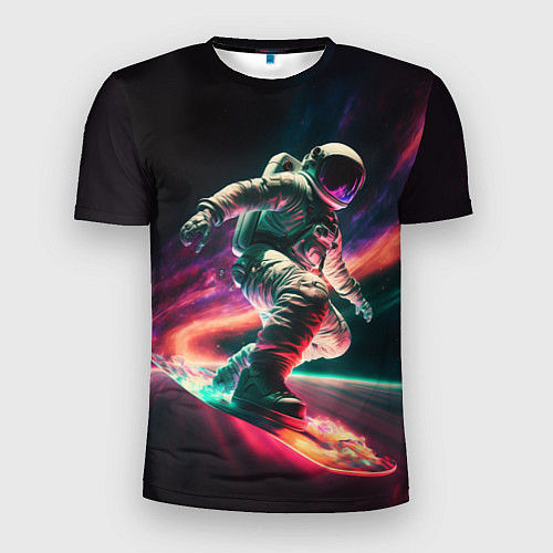 Мужская спорт-футболка Cosmonaut space surfing / 3D-принт – фото 1