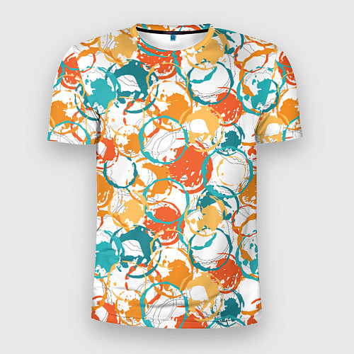 Мужская спорт-футболка Разноцветные пятна красок / 3D-принт – фото 1