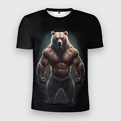 Мужская спорт-футболка Сильный медведь спортсмен