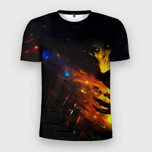 Мужская спорт-футболка Dark Souls в огне / 3D-принт – фото 1
