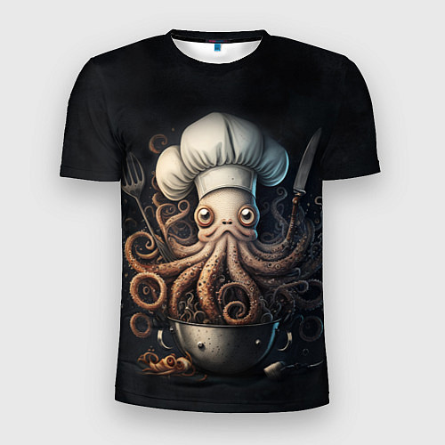 Мужская спорт-футболка Осьминог-повар / 3D-принт – фото 1
