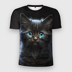 Мужская спорт-футболка Голубоглазый котенок