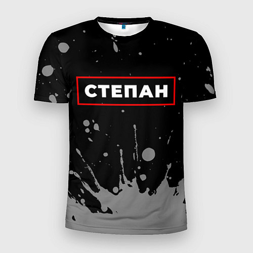 Мужская спорт-футболка Степан - в красной рамке на темном / 3D-принт – фото 1