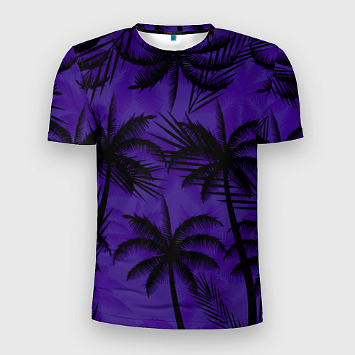 Мужская спорт-футболка Пальмы в ночи / 3D-принт – фото 1