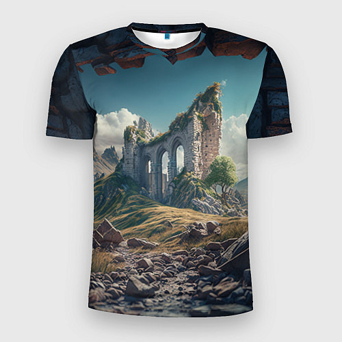 Мужская спорт-футболка Руины от нейросети / 3D-принт – фото 1