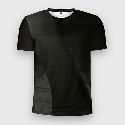 Мужская спорт-футболка Чёрные геометрические металлические листы / 3D-принт – фото 1