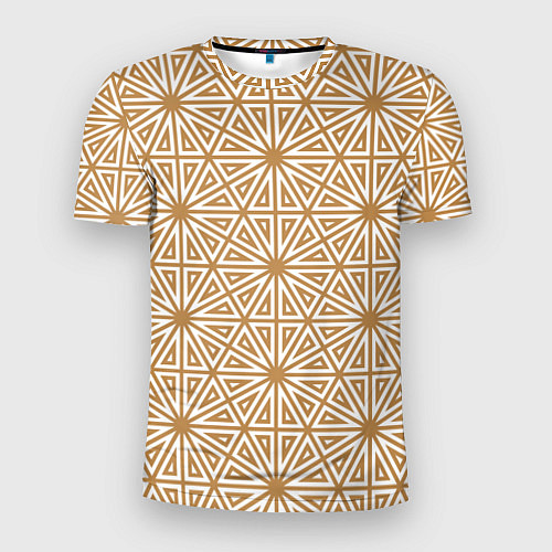 Мужская спорт-футболка Абстрактный лучевой золотистый паттерн / 3D-принт – фото 1