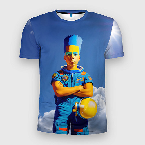 Мужская спорт-футболка Барт Симпсон - космический мальчик - нейросеть / 3D-принт – фото 1