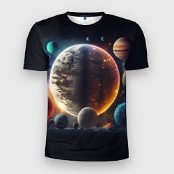 Мужская спорт-футболка Ппланеты и космос от нейросети