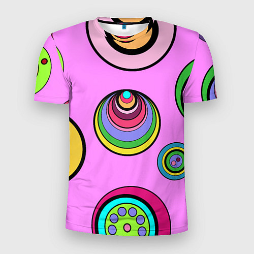 Мужская спорт-футболка Разноцветные круги / 3D-принт – фото 1