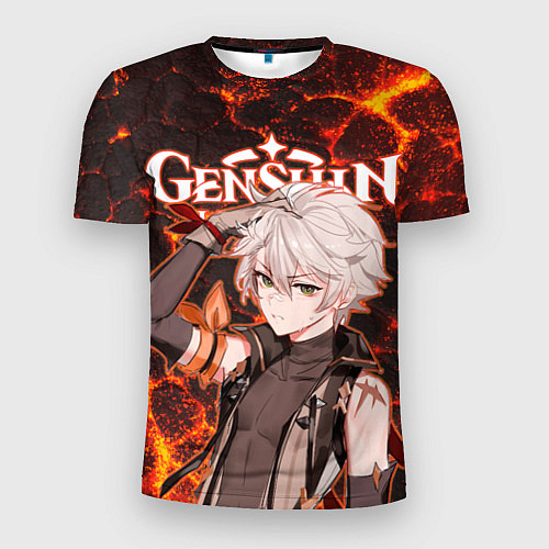 Мужская спорт-футболка Беннетт на фоне раскаленной лавы / 3D-принт – фото 1