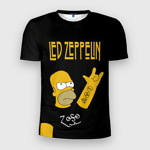 Мужская спорт-футболка Led Zeppelin Гомер Симпсон рокер / 3D-принт – фото 1