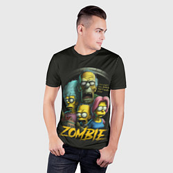 Футболка спортивная мужская Simpsons zombie, цвет: 3D-принт — фото 2