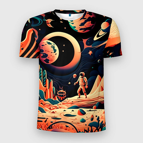 Мужская спорт-футболка Покорение космоса / 3D-принт – фото 1