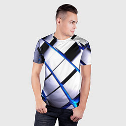 Футболка спортивная мужская Неоновые плиты киберпанк, цвет: 3D-принт — фото 2