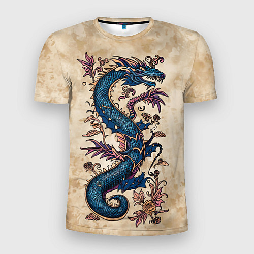 Мужская спорт-футболка Irezumi японский дракон-змей / 3D-принт – фото 1