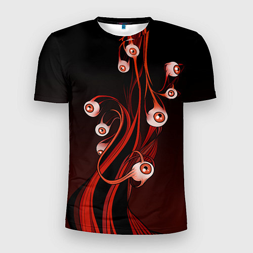 Мужская спорт-футболка Арт глаза красный и черный / 3D-принт – фото 1