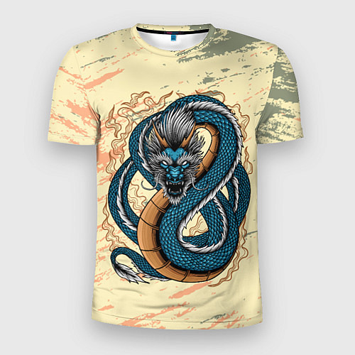 Мужская спорт-футболка Синий дракон / 3D-принт – фото 1