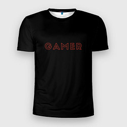 Мужская спорт-футболка Красная надпись gamer