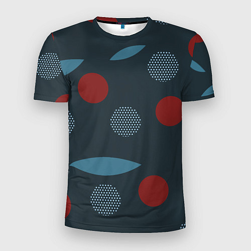 Мужская спорт-футболка Круги и листья / 3D-принт – фото 1
