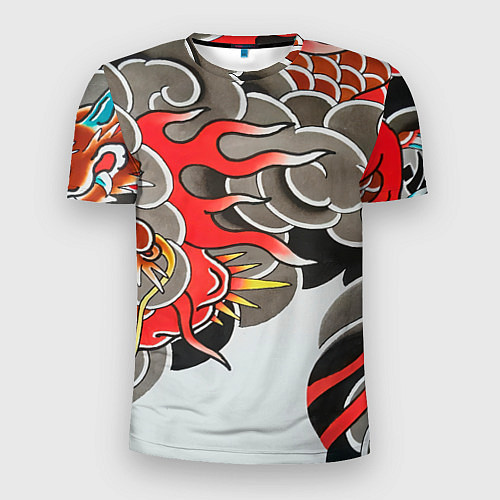 Мужская спорт-футболка Иредзуми: дракон в дыму / 3D-принт – фото 1