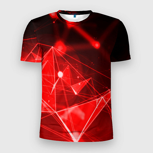 Мужская спорт-футболка Абстрактные красные лучи / 3D-принт – фото 1