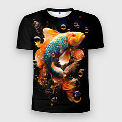 Мужская спорт-футболка Золотая рыбка с изумрудной чешуей