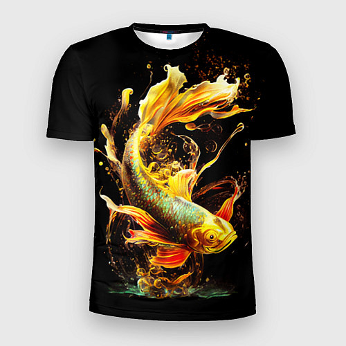 Мужская спорт-футболка Рыба пламенный дракон / 3D-принт – фото 1